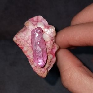 hand crafted Pink crystal turquoise gemstone statement ring boho indie